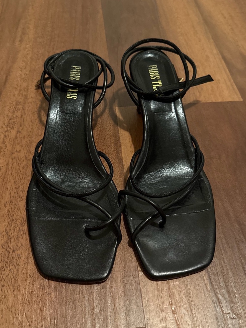 ParisTexas Betty Black Strappy Square-Toe Sandals EU 41, US 11 (offers welcome!)